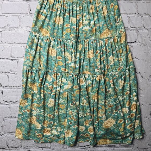 Peruvian Connection Jade Garden Tiered Sleeveless Pima Cotton Blend Size Small - Picture 3 of 11